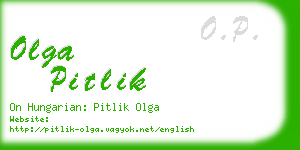 olga pitlik business card